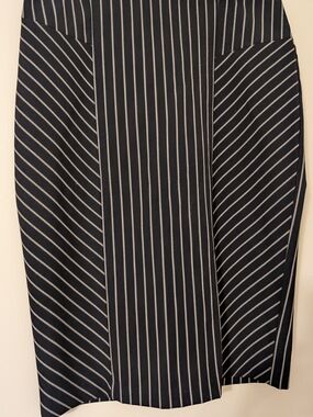 Black and White Pinstripe Women's Pencil Skirt